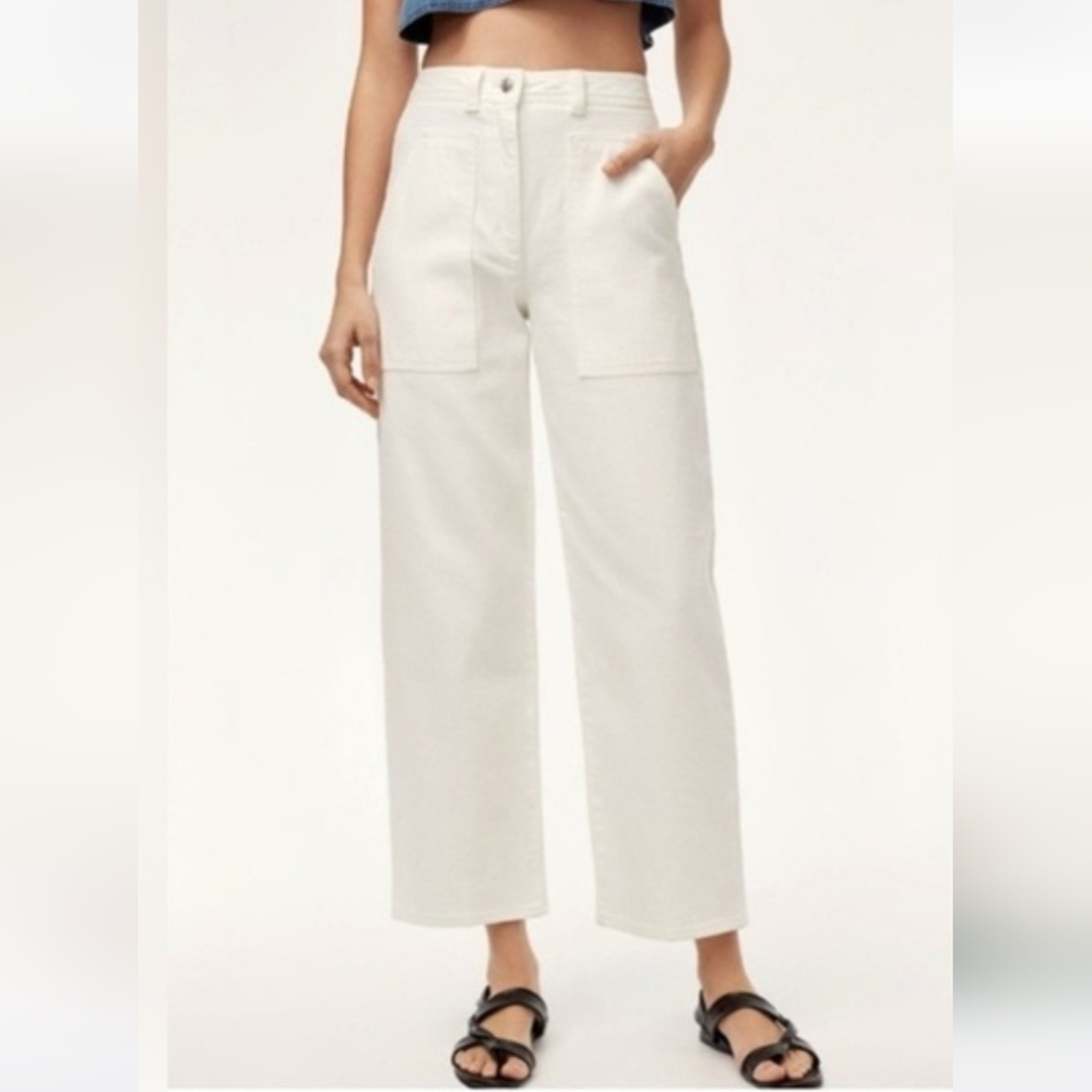 Aritzia. Archer** teal** blue jeans.[8]